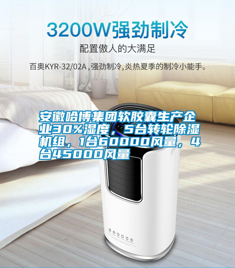 安徽哈博集團軟膠囊生產企業30%濕度，5臺轉輪除濕機組，1臺60000風量，4臺45000風量