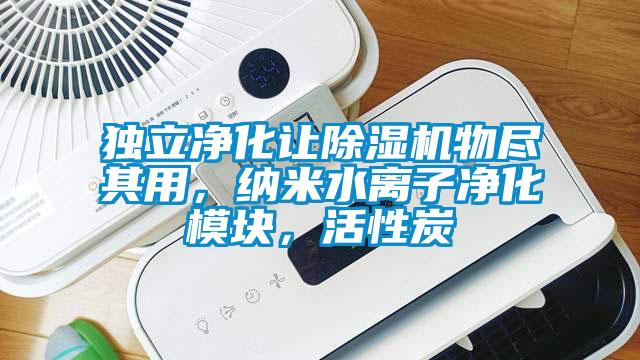 獨立凈化讓除濕機物盡其用，納米水離子凈化模塊，活性炭
